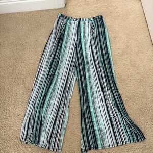 Bar III Teal, Black & White Striped Pants